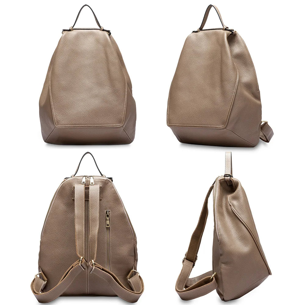 Mochila Feminina Elegante de Couro Genuíno Sofia | Backpacks | Cores variadas | Lateral | Vivièn